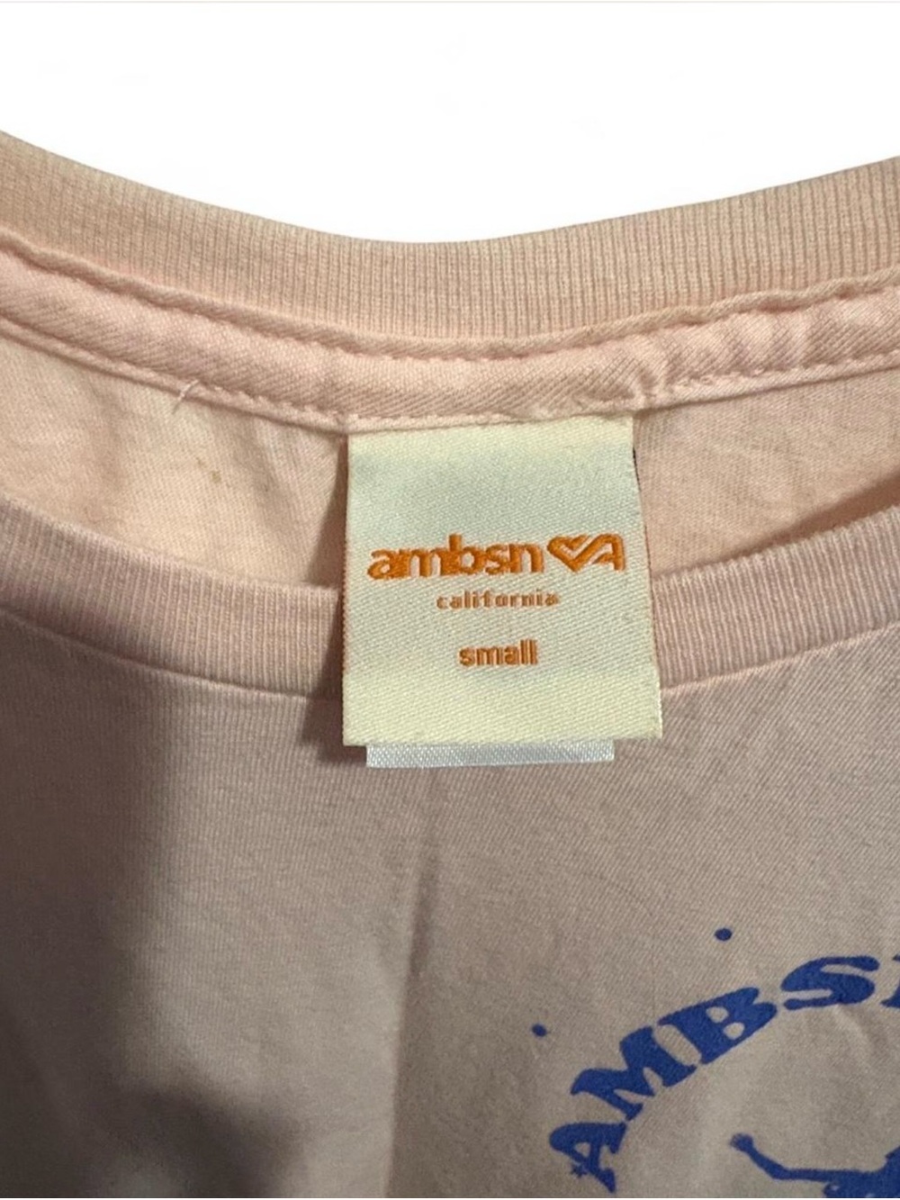 AMBSN “Let The Good Times Roll” Short Sleeve Tee - Light Pink - Picture 2 of 4
